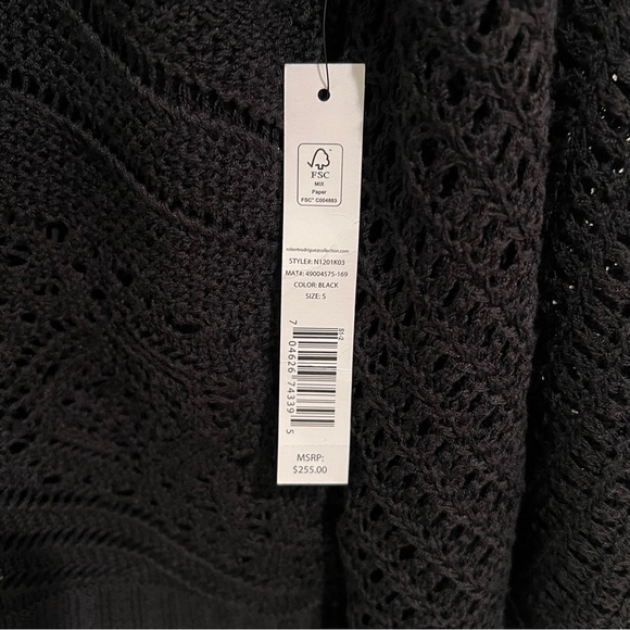 NWT Robbie & Nikki Black Knit Crochet Top - Picture 6 of 10